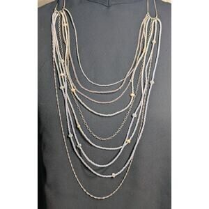 Vintage 9 Strand Seed Bead Silpada 1830 Sterling Silver Necklace 925